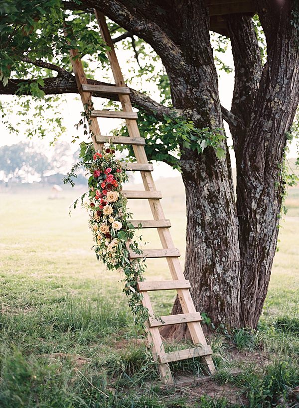 treehouse ladder with florals