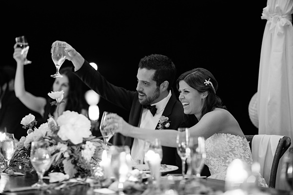 bride and groom wedding toast