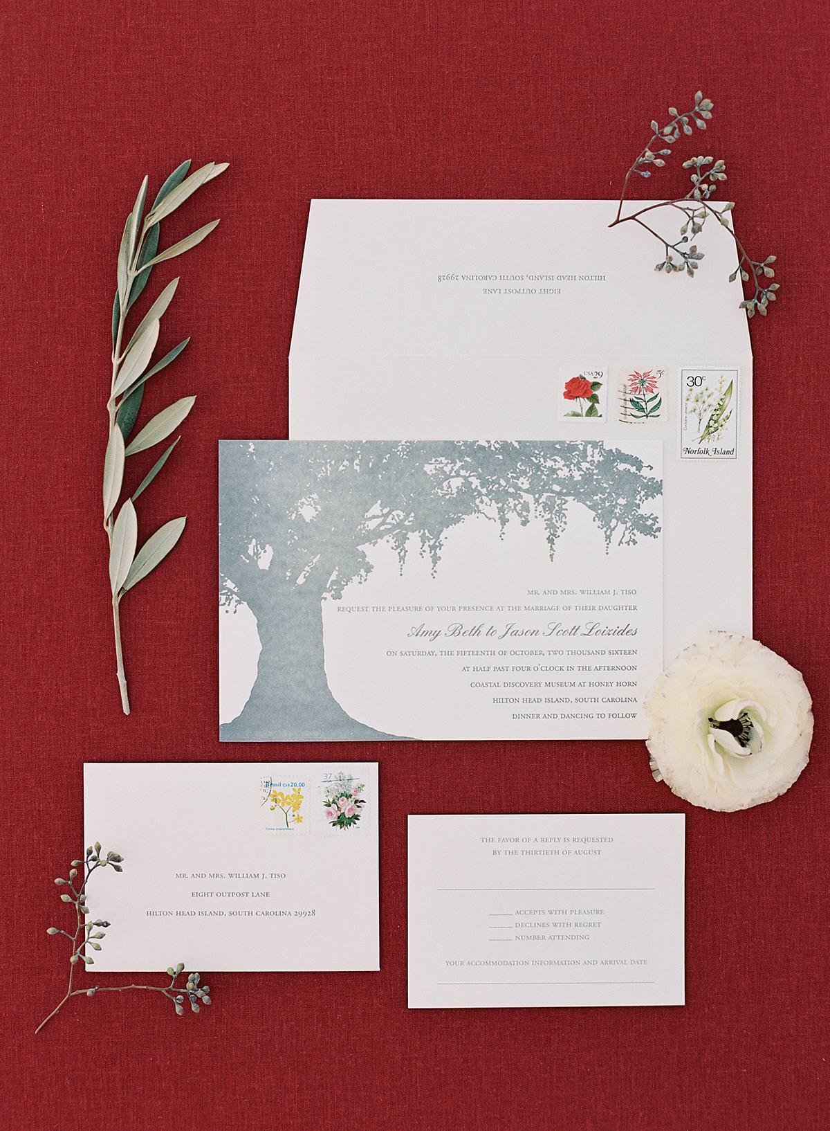 hilton head wedding invitation