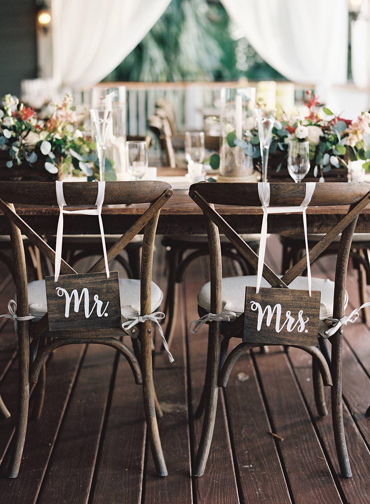 bride and groom reception chairs